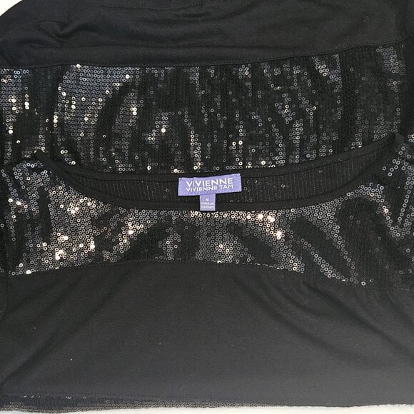 VIVIENNE TAM, Long sleeve black striped sequin top - Picture 11 of 11